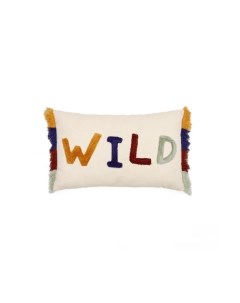 Zelda Чехол на подушку белый из хлопка с вышитыми разноцветными буквами 30 х 50 см La forma (ex julia grup)