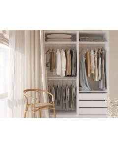 Распашной шкаф Сиена 229 3 60 см Прямые Белый 180 см Первый мебельный