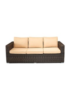 Плетеный диван KARL 3 местный с бежевыми подушками Royal family