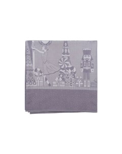 Скатерть из хлопка фиолетово серого цвета с рисунком Щелкунчик Фиолетовый 180 Tkano