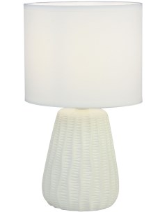 Настольная лампа 1х40Вт Е14 керамика ткань белый Escada