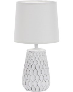 Настольная лампа 1х40Вт Е14 керамика ткань белый Escada