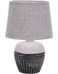 Настольная лампа 1x40Вт E14 керамика ткань черный белый серый Escada