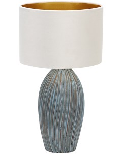 Настольная лампа 1х40Вт Е27 керамика металл ткань голубой белый золото Escada