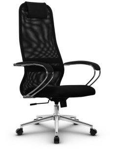 Офисное кресло - стул компьютерный с сетчатой спинкой с механизмом топган SU-B-8/подл.131/осн.009 черный Метта