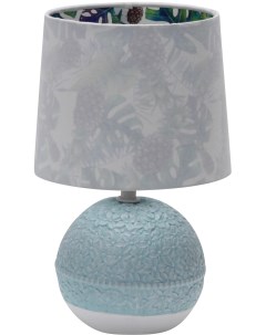 Настольная лампа 1х40Вт Е14 керамика ткань голубой Escada