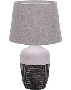 Настольная лампа 1x40Вт E27 керамика ткань черный белый серый Escada