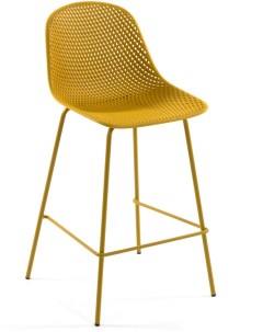 Барный стул Quinby Горчичный Желтый Полипропилен Металл Пластик Сталь La forma (ex julia grup)