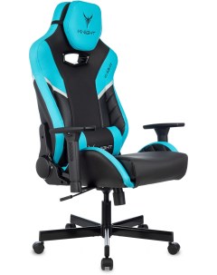 Кресло игровое Thunder 5X черный голубой эко кожа крестов металл Knight
