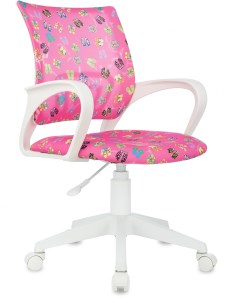 Кресло детское BUROKIDS 1 W розовый сланцы крестов пластик пластик белый Бюрократ