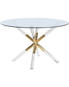Стол обеденный Брайт MH-08DT, 110x110 см, прозрачный (круглая столешница, 4 ножки) Ist casa
