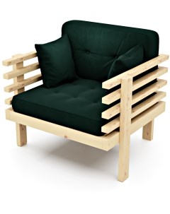 Кресло Стоун сосна зеленый велюр Arsko