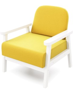 Кресло Флори белая эмаль велюр желтый Arsko