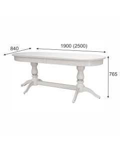 Стол обеденный Тарун 5 раздвижной белый серебро 190 250 84 от фабрики Мебелик
