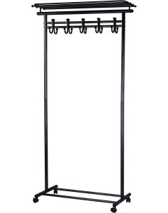 Вешалка напольная на колесах М 9 чёрный с крючками от фабрики Мебелик