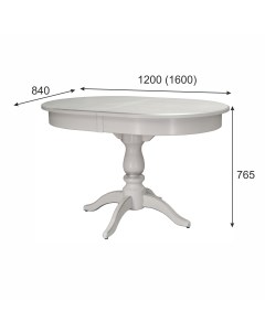 Стол обеденный Тарун 4 раздвижной белый серебро 120 160 84 от фабрики Мебелик
