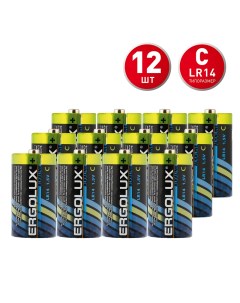 Батарейка Alkaline LR14 BL 2 С LR14 1 5 В 12 шт Ergolux