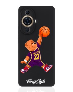 Чехол для смартфона Huawei Nova 11 Pro черный силиконовый баскетболист с мячом Tony style