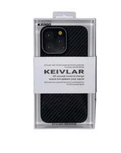 Накладка для iPhone 14 Pro Max Kevlar пластик чёрный K-doo