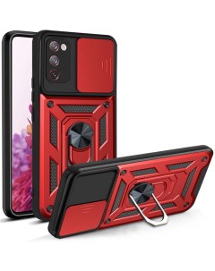 Чехол с кольцом Bumper Case для Samsung Galaxy S20 FE красный Black panther