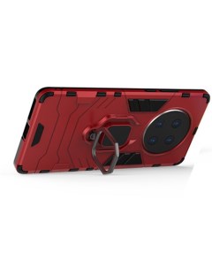 Противоударный чехол с кольцом Panther Case для Huawei Mate 40 Pro красный Black panther
