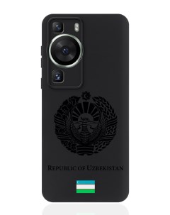 Чехол для смартфона P60 Черный лаковый Герб Узбекистана Huawei