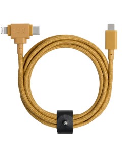 Кабель для смартфонов Belt Cable Duo USB C to USB C Lightning 1 5m крафт Native union