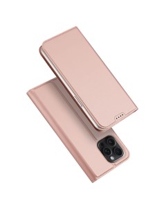 Чехол книжка для iPhone 15 Pro Skin series розовое золото Dux ducis