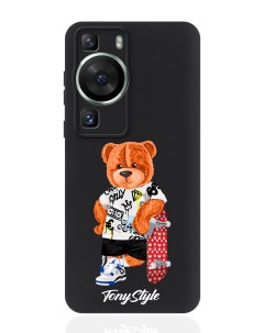 Чехол для смартфона Huawei P60 черный силиконовый со скейтом Tony style
