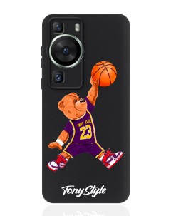 Чехол для смартфона Huawei P60 черный силиконовый баскетболист с мячом Tony style