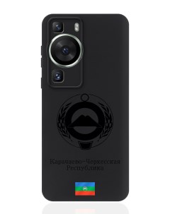 Чехол для смартфона P60 Черный лаковый Герб Карачаево Черкесской Республики Huawei