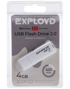 Флешка 620 4 Гб USB2 0 белая Exployd