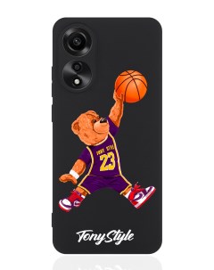 Чехол для смартфона Oppo A78 4G черный силиконовый баскетболист с мячом Tony style