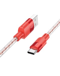 USB Кабель Type C X99 1м силиконовый красный Hoco