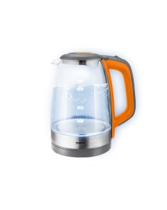 Чайник электрический CT 0065 1 7 л прозрачный оранжевый серебристый Centek
