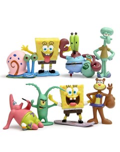 Набор фигурок SpongeBob Губка Боб 4 7см 8 шт Iqchina