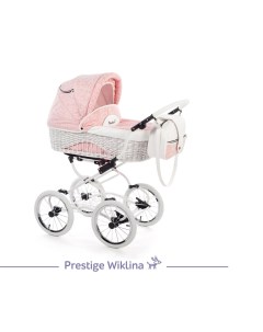 Коляска Prestige Wiklina люлька прогулка автокресло с конвертом цвет розовый W5 Reindeer