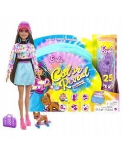 Кукла Mattel Набор Color Reveal Neon Tie Dye Барби с 25 сюрпризами Неоновая кукла Barbie