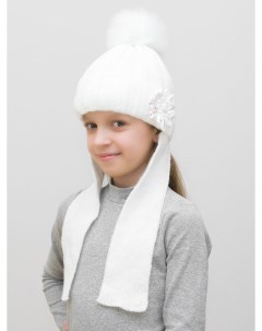 Шапка детская для девочек 11516519 цвет белый размер 52 54 Lanacaps
