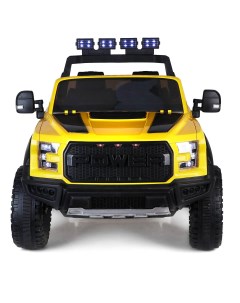 Детский электромобиль ford raptor 12v полный привод eva xhd f150 yellow Futai