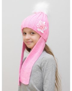 Шапка детская для девочек 11516510 цвет розовый размер 52 54 Lanacaps