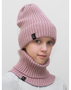 Комплект шапка снуд Ники р 54 розовый Lanacaps