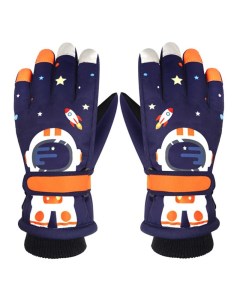 Зимние водоотталкивающие детские сенсорные перчатки с астронавтом темно синие XL Grand price