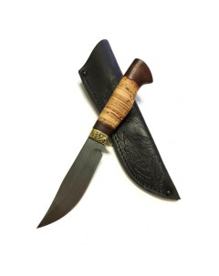 Нож для туризма и рыбалки ВЕРОН 1 дамасская сталь береста Медтех