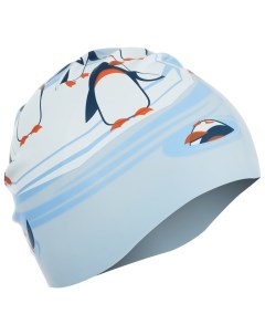 Шапочка для плавания Пингвины голубая Onlitop