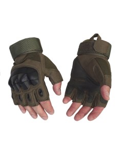 Перчатки тактические с мягкой вставкой А10 без пальцев цвет olive размер xl Kamukamu