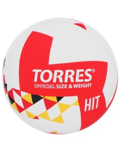 Мяч волейбольный Hit клееный 12 панелей размер 5 280 г Torres