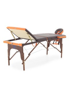 Стол массажный с деревянной рамой JF AY01 3 секционный коричневый оранжевый Med-mos