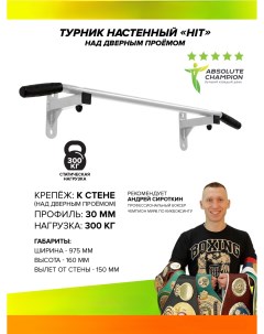 Турник настенный HIT белый с черными ручками Absolute champion