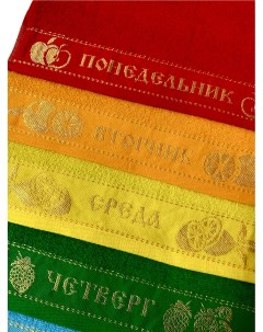 Набор разноцветных полотенец Неделька 7 шт 35х60 350 г м2 Вышневолоцкий текстиль
